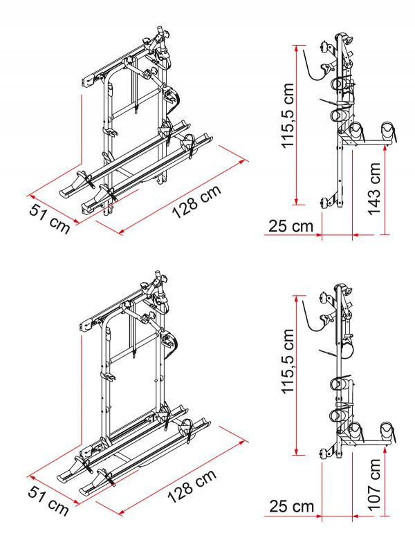 Portabicicletas Portón FIAMMA Carry Bike 200 DJ Ducato 2007 (varias opciones)