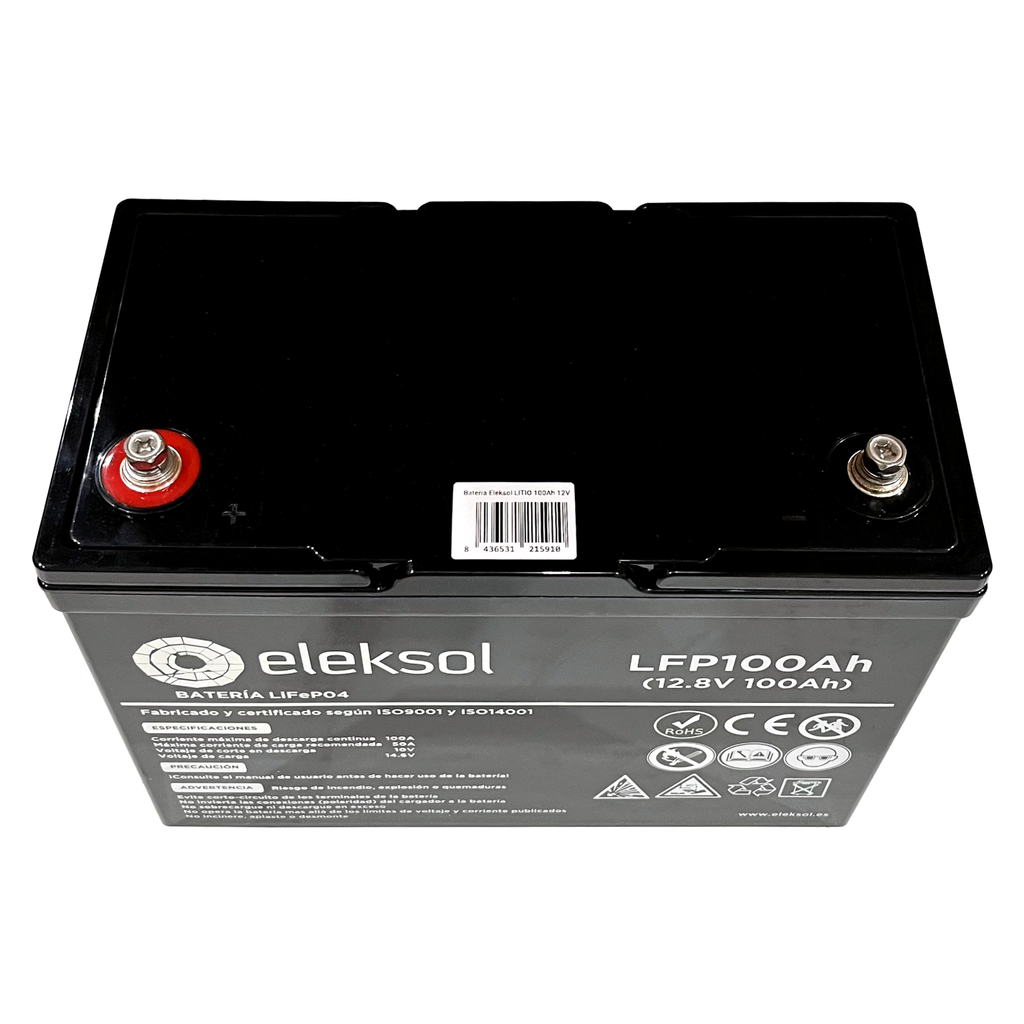 Batería de litio ELEKSOL 100Ah con BMS/Bluetooth
