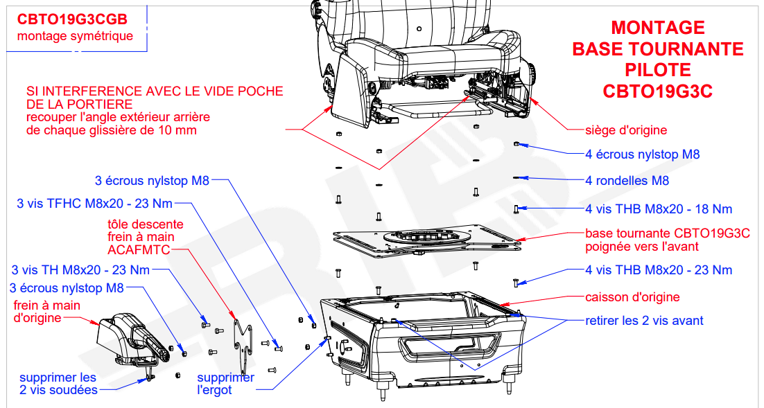 Base giratoria SCOPEMA Ford Transit Van/Transit Custom 2014-2023 (Piloto)
