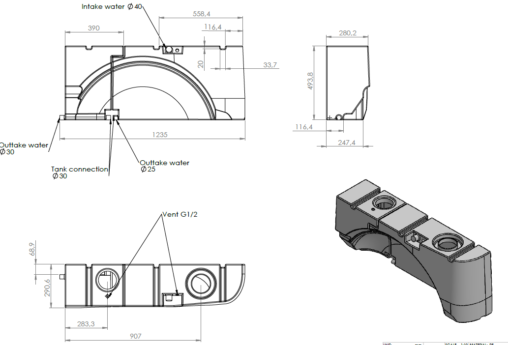 Depósito paso de rueda VW T5/T6/T6.1 93L