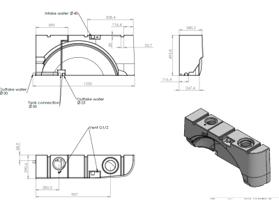 Depósito paso de rueda VW T5/T6/T6.1 93L